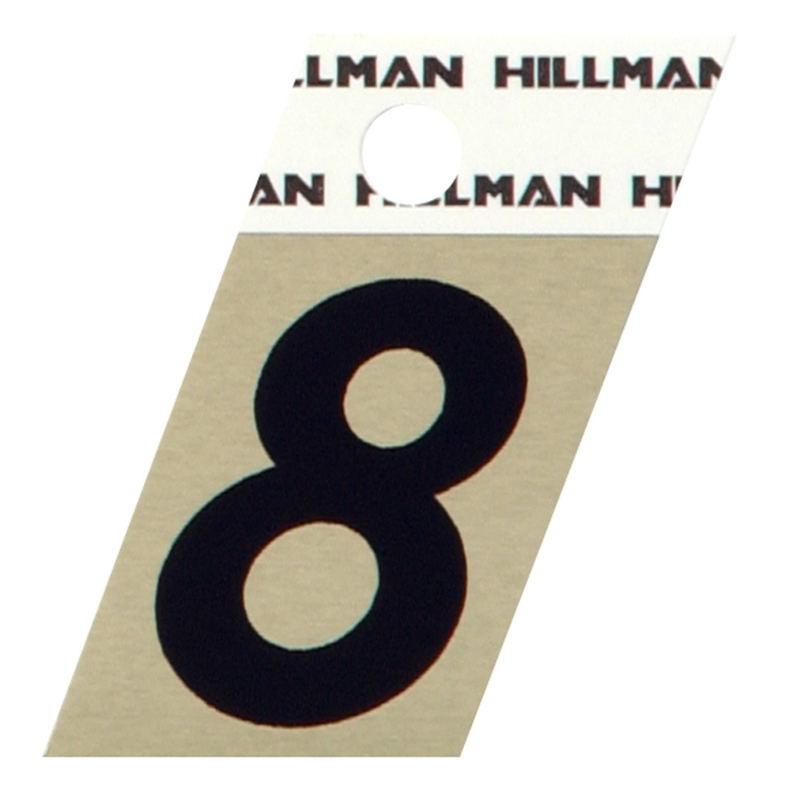 HILLMAN进口代理批发 Hillman 1.5 英寸反光黑色铝质自粘式 8 号 1 件