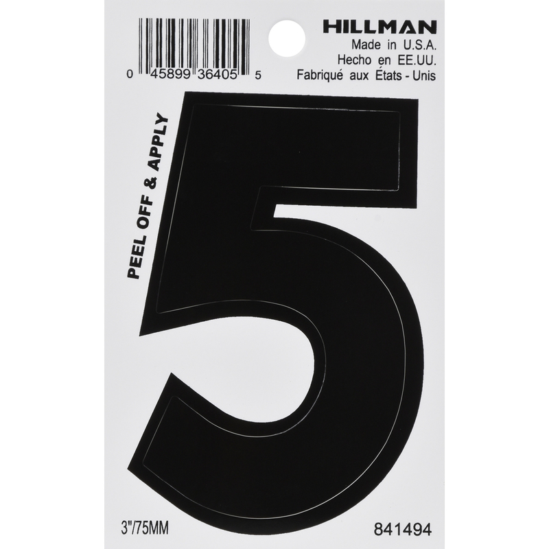 HILLMAN进口代理批发 HILLMAN 3 英寸黑色乙烯基自粘 5 号 1 件