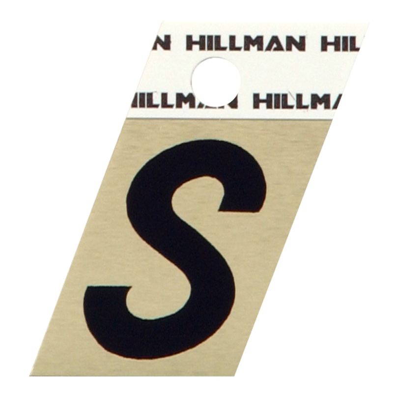 HILLMAN进口代理批发 HILLMAN 1.5 英寸黑色铝质自粘字母 S 1 件