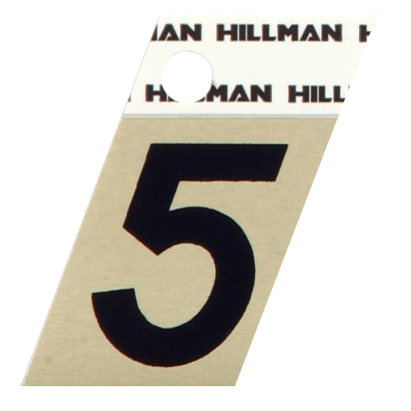 HILLMAN进口代理批发 Hillman 1.5 英寸反光黑色铝质自粘式 5 号 1 件