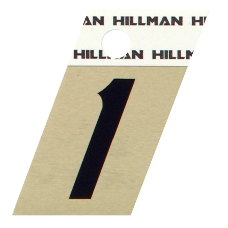 HILLMAN进口代理批发 Hillman 1.5 英寸反光黑色铝质自粘式 1 号 1 件