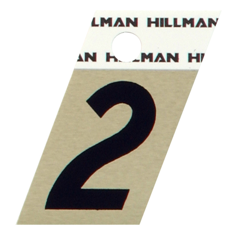 HILLMAN进口代理批发 Hillman 1.5 英寸反光黑色铝质自粘式 2 号 1 件