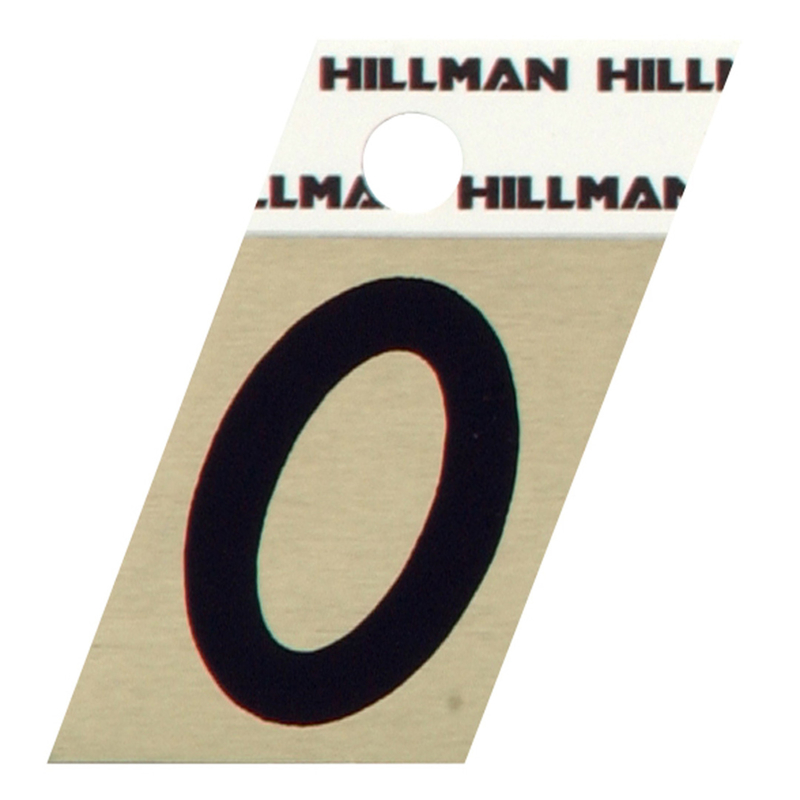 HILLMAN进口代理批发 Hillman 1.5 英寸反光黑色乙烯基自粘字母 O 1 件