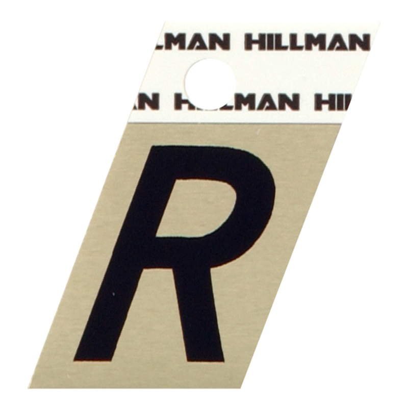 酷牌库|商品详情-HILLMAN进口代理批发 Hillman 1.5 英寸反光黑色铝质自粘字母 R 1 件