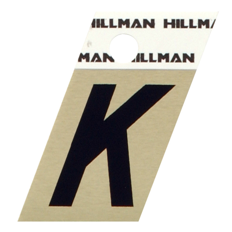 HILLMAN进口代理批发 Hillman 1.5 英寸黑色铝制自粘字母 K 1 件