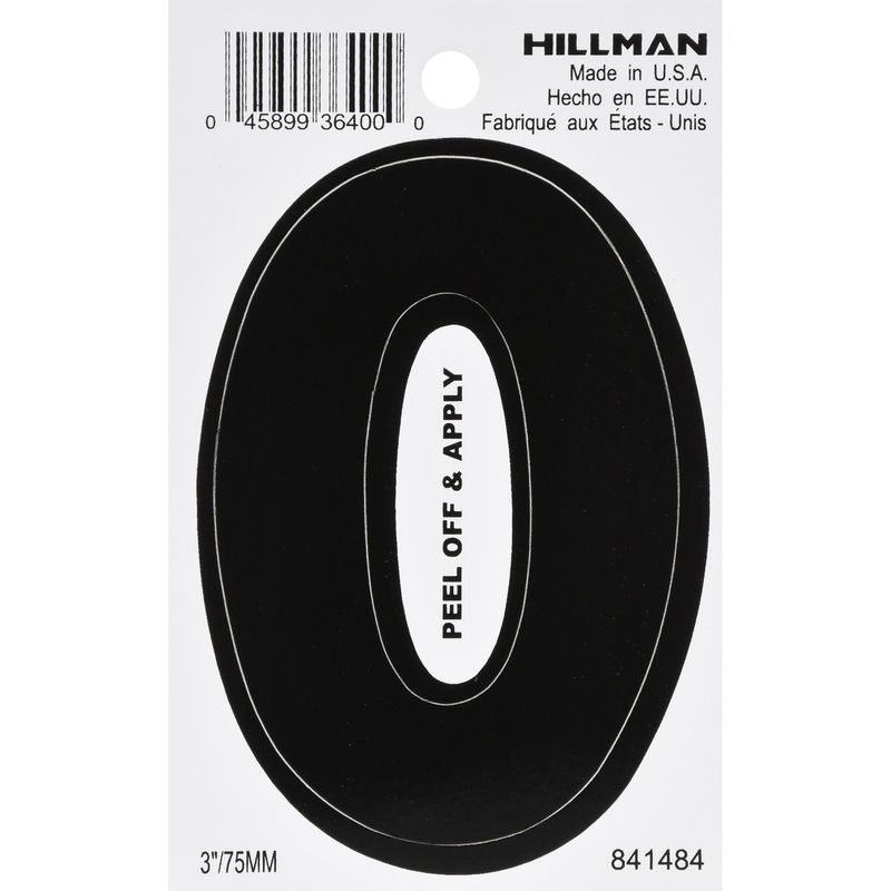 HILLMAN进口代理批发 HILLMAN 3 英寸黑色乙烯基自粘编号 0 1 件