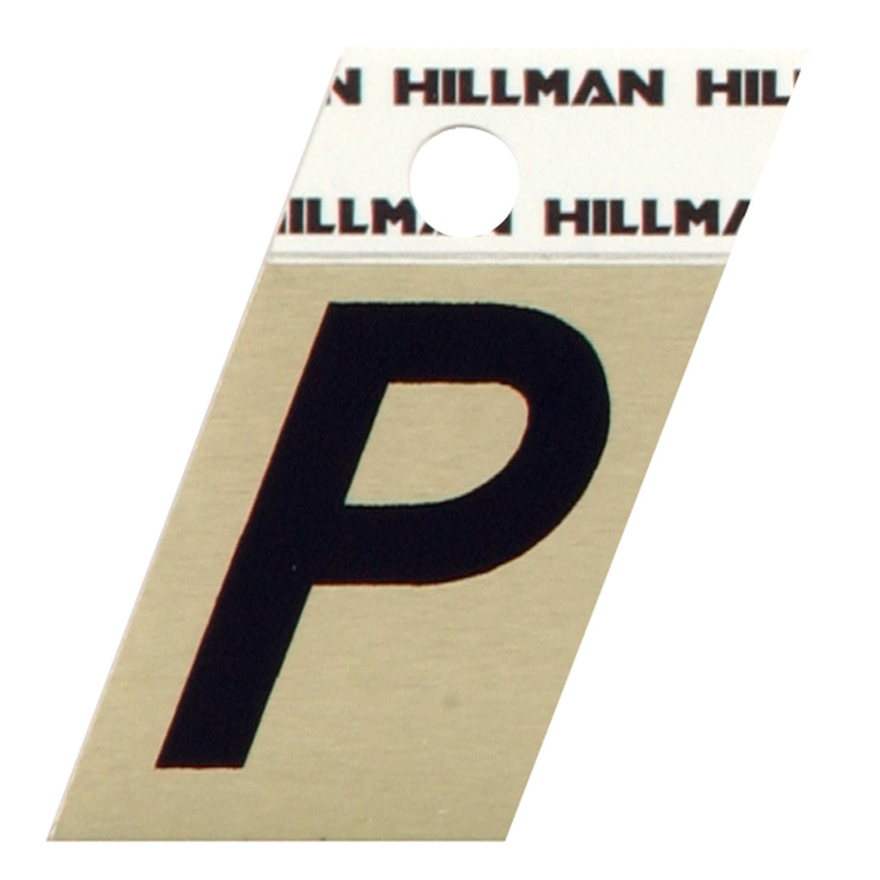 HILLMAN进口代理批发 Hillman 1.5 英寸反光黑色铝质自粘字母 P 1 件