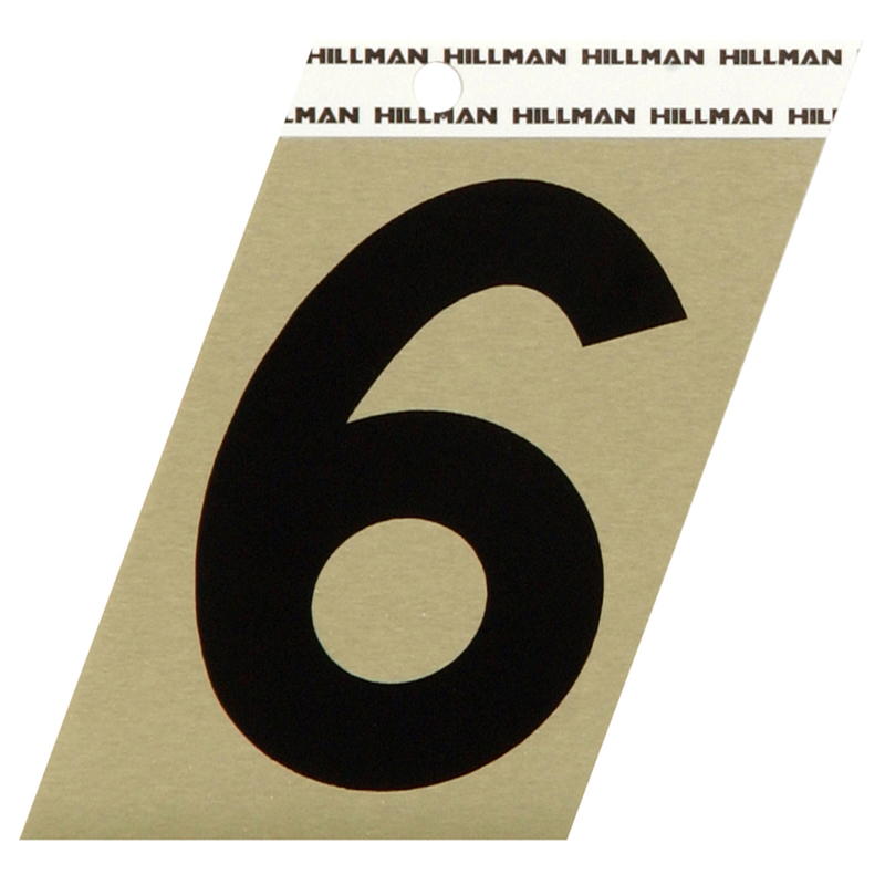 HILLMAN进口代理批发 Hillman 3 英寸反光黑色乙烯基自粘式 6 号 1 件