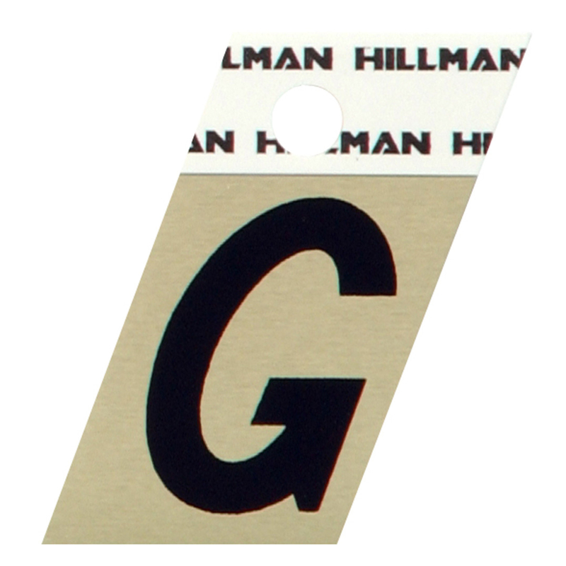 HILLMAN进口代理批发 Hillman 1.5 英寸反光黑色铝自粘字母 G 1 件