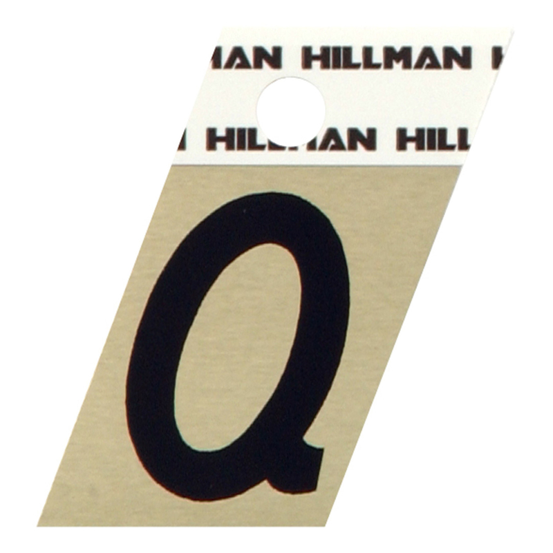 HILLMAN进口代理批发 Hillman 1.5 英寸反光黑色铝质自粘字母 Q 1 件