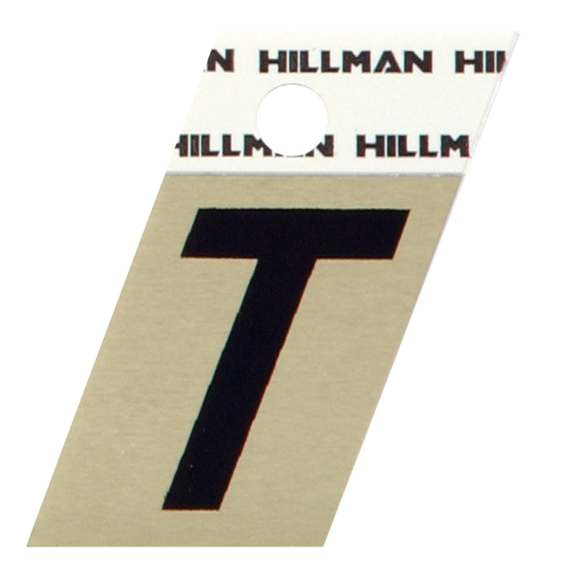 HILLMAN进口代理批发 Hillman 1.5 英寸反光黑色铝制自粘字母 T 1 件