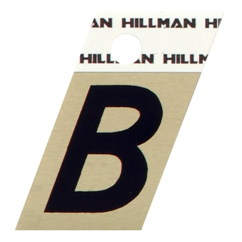 HILLMAN进口代理批发 Hillman 1.5 英寸反光黑色铝质自粘字母 B 1 件