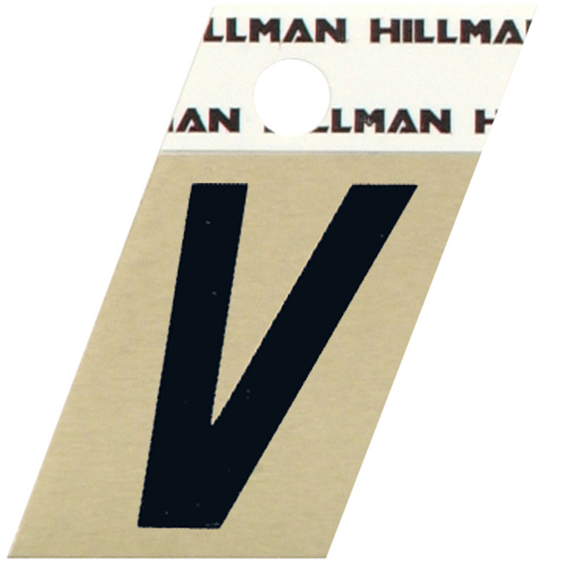 酷牌库|商品详情-HILLMAN进口代理批发 Hillman 1.5 英寸黑色铝制自粘字母 V 1 件