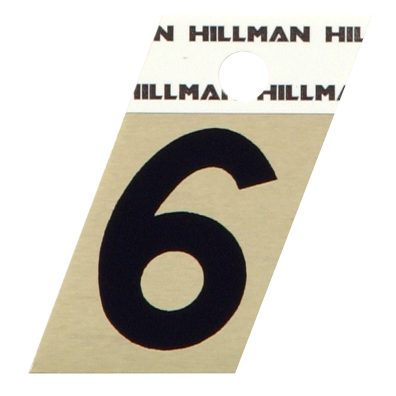 HILLMAN进口代理批发 Hillman 1.5 英寸反光黑色铝质自粘式 6 号 1 件