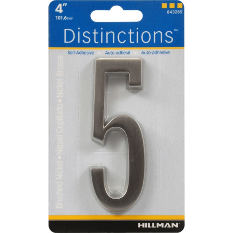 HILLMAN进口代理批发 Hillman Distinctions 4 英寸银锌压铸自粘胶编号 5 1 件