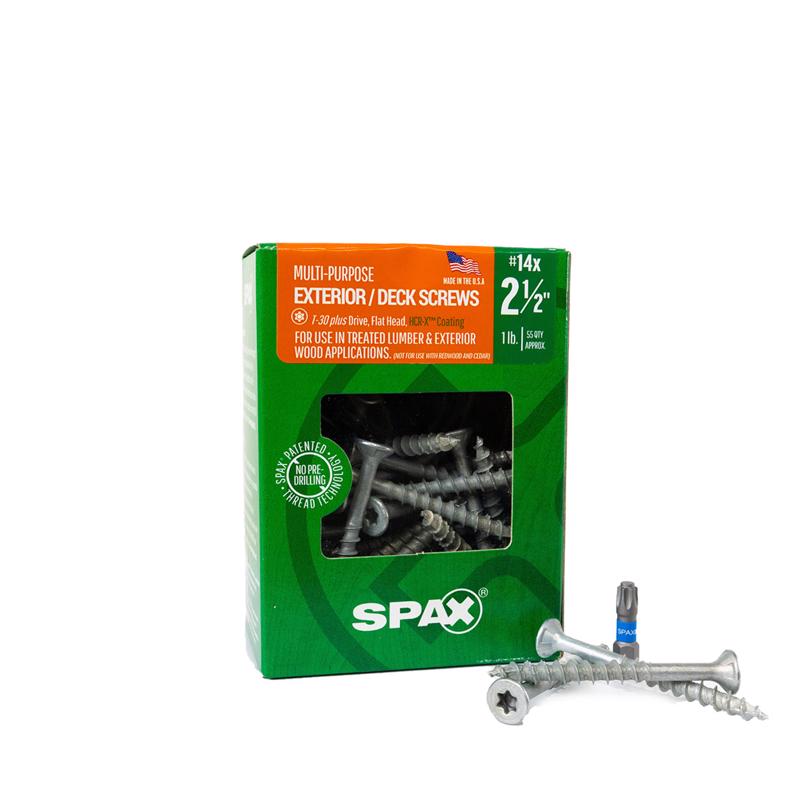 SPAX进口代理批发 SPAX 多材料 14 号标签 X 2-1/2 英寸长 T30+ 平头锯齿状结构螺钉