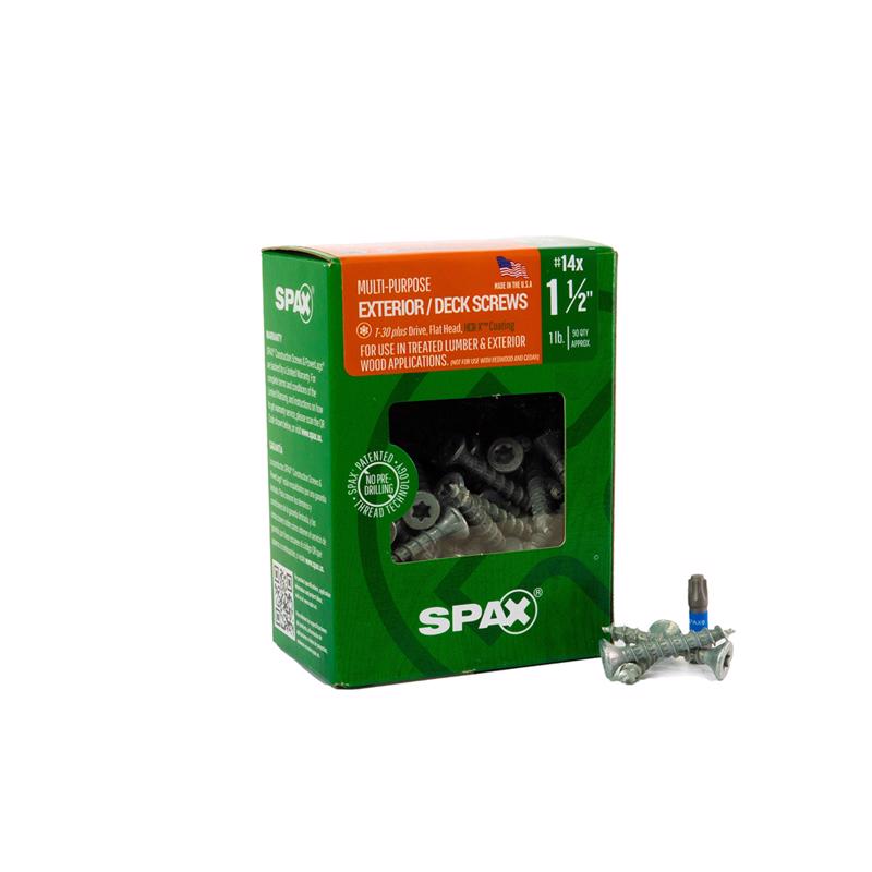 SPAX进口代理批发 SPAX 多材料 14 号标签 X 1-1/2 英寸长 T30+ 平头锯齿状结构螺钉