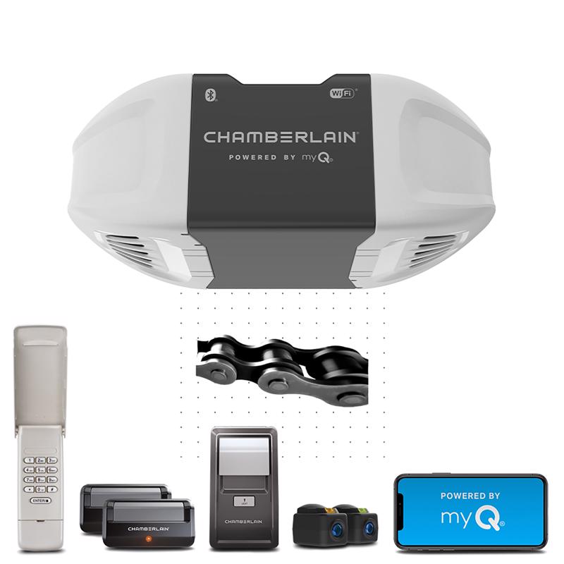 CHAMBERLAIN进口代理批发 Chamberlain 1/2 HP 链传动 WiFi 兼容智能车库门开启器