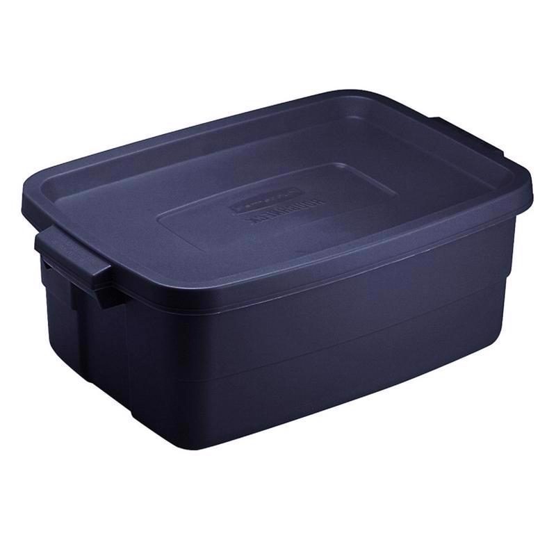 酷牌库|商品详情-RUBBERMAID进口代理批发 Rubbermaid Roughneck 3 加仑海军蓝储物盒 7 英寸（高）10.625 英寸（宽）15.687 英寸（深）可堆叠