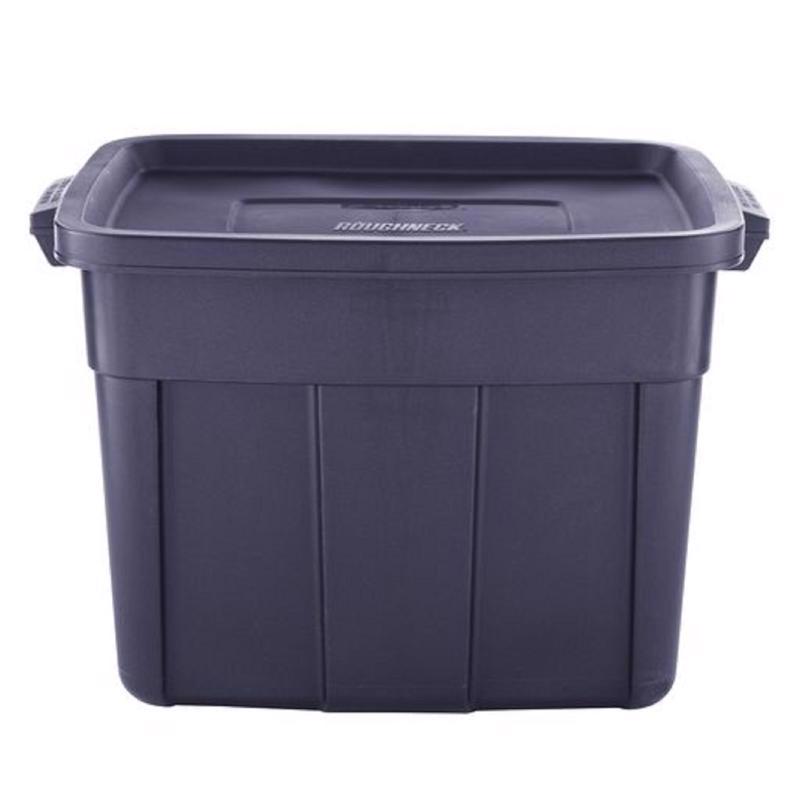 RUBBERMAID进口代理批发 Rubbermaid Roughneck 18 加仑海军蓝储物盒 16.375 英寸（高） 15.875 英寸（宽） 23.875 英寸（深） 可堆叠