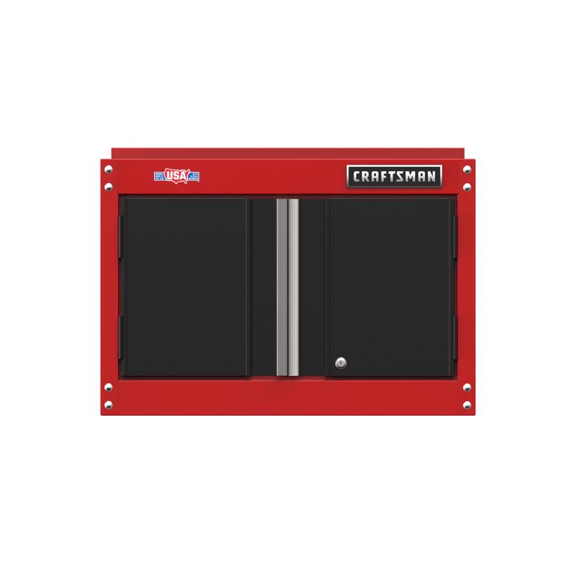 Craftsman 18 in. H X 28 in. W X 12 in. D Black/Red Steel Wall Cabinet