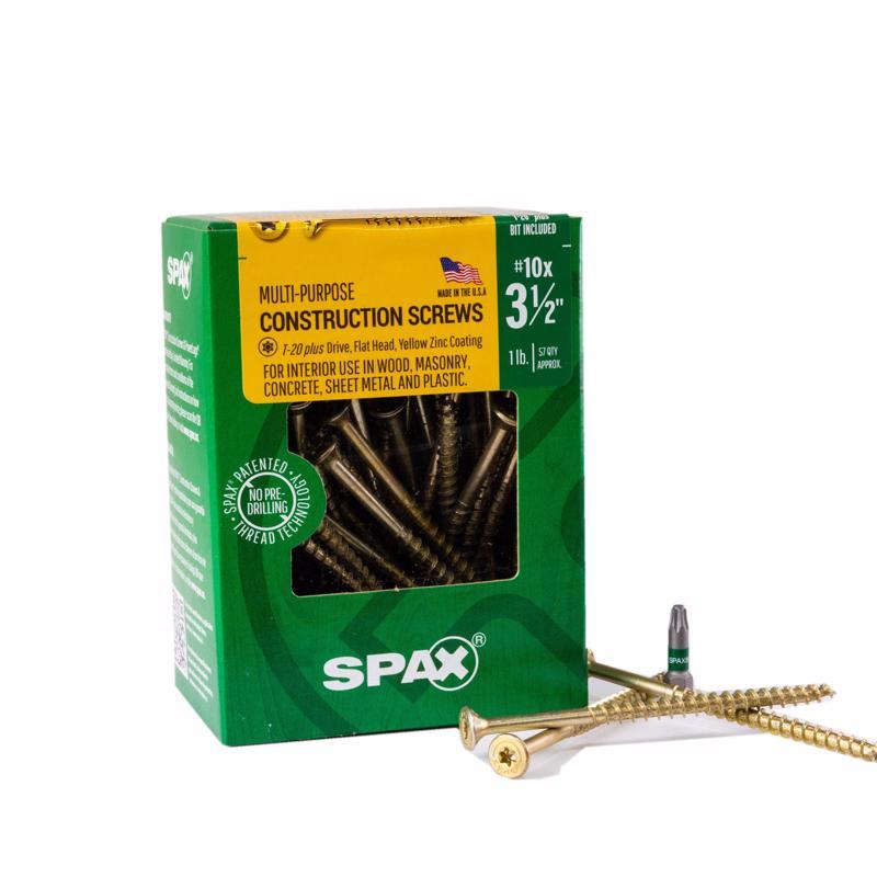 SPAX进口代理批发 SPAX 多材料 10 英寸 X 3-1/2 英寸长 T-20+ 平头锯齿状结构螺钉