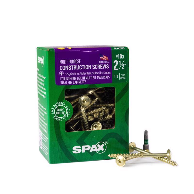 SPAX进口代理批发 SPAX 多材料 10 英寸 X 2-1/2 英寸长 T-20+ 圆头锯齿状结构螺钉