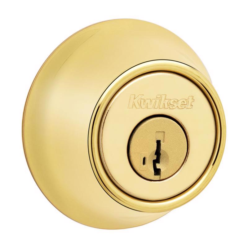 KWIKSET进口代理批发 Kwikset SmartKey 安全抛光黄铜金属单缸门锁