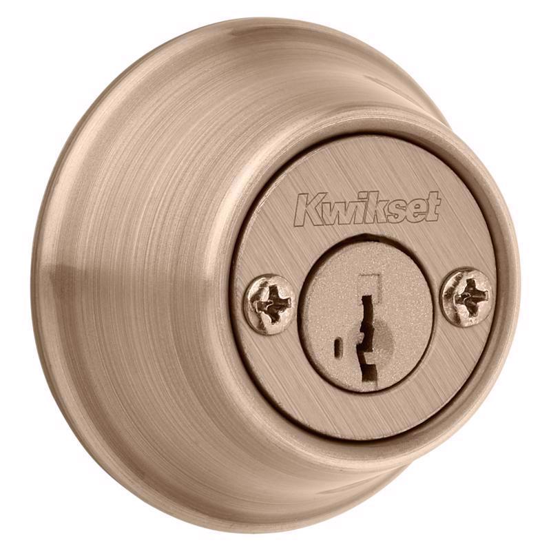 KWIKSET进口代理批发 Kwikset SmartKey 安全古董黄铜金属单筒锁舌