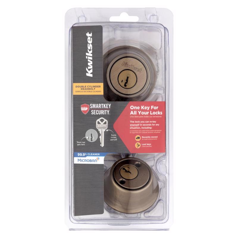 KWIKSET进口代理批发 Kwikset SmartKey 安全古董黄铜金属双锁芯锁舌