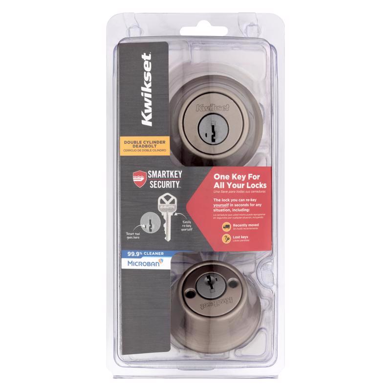 KWIKSET进口代理批发 Kwikset SmartKey 安全缎面镍金属双锁芯门锁