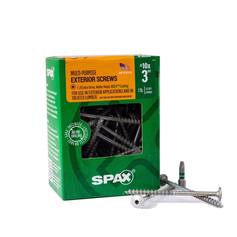 SPAX进口代理批发 SPAX 多材料 10 英寸 X 3 英寸长 T-20+ 圆头锯齿状结构螺钉