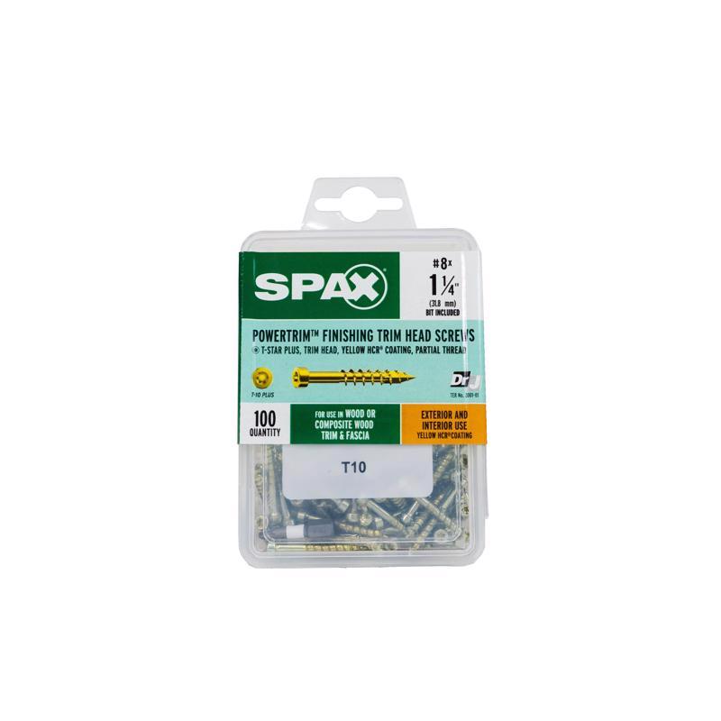 SPAX进口代理批发 SPAX PowerTrim No. 8 英寸 X 1-1/4 英寸 L 星形圆头锯齿状装饰螺钉