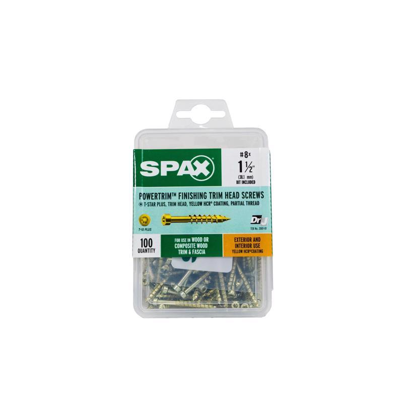 SPAX进口代理批发 SPAX PowerTrim No. 8 英寸 X 1-1/2 英寸 L 星形圆头锯齿状装饰螺钉