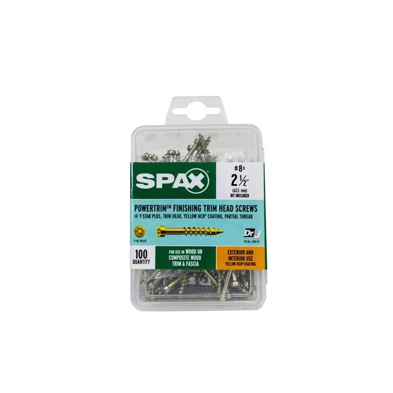 SPAX进口代理批发 SPAX PowerTrim No. 8 英寸 X 2-1/2 英寸 L 星形圆头锯齿状装饰螺钉