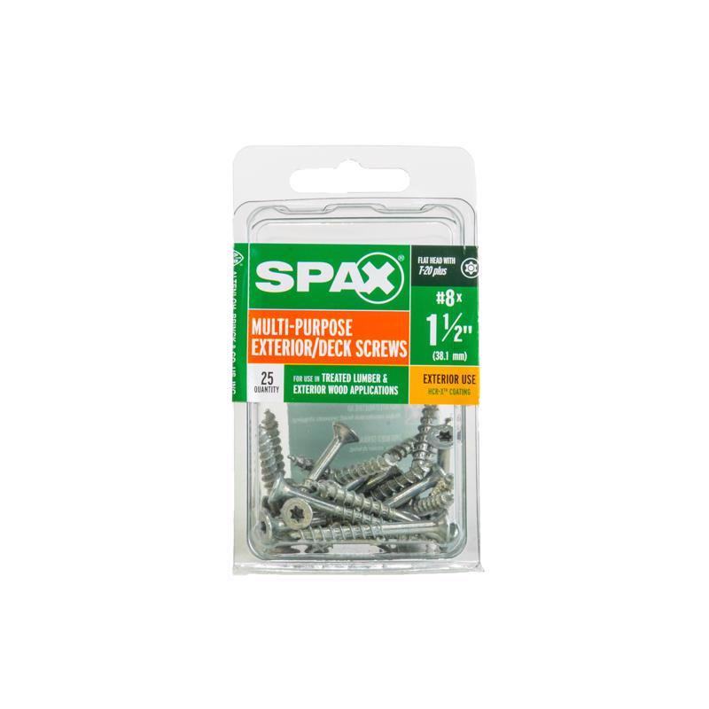 SPAX进口代理批发 SPAX 8 英寸 X 1-1/2 英寸 L 灰色星形平头甲板螺钉 25 个/包