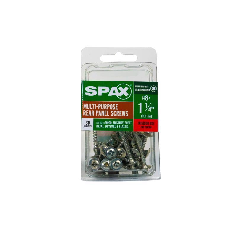 SPAX进口代理批发 SPAX 8 号 X 1-1/4 英寸 L 十字/方形镀锌锯齿多材料螺钉 30 个/包