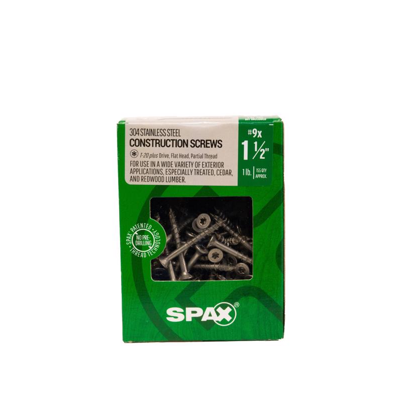 SPAX进口代理批发 SPAX 多材料 9 号标签 X 1-1/2 英寸 L 星形平头锯齿状结构螺钉