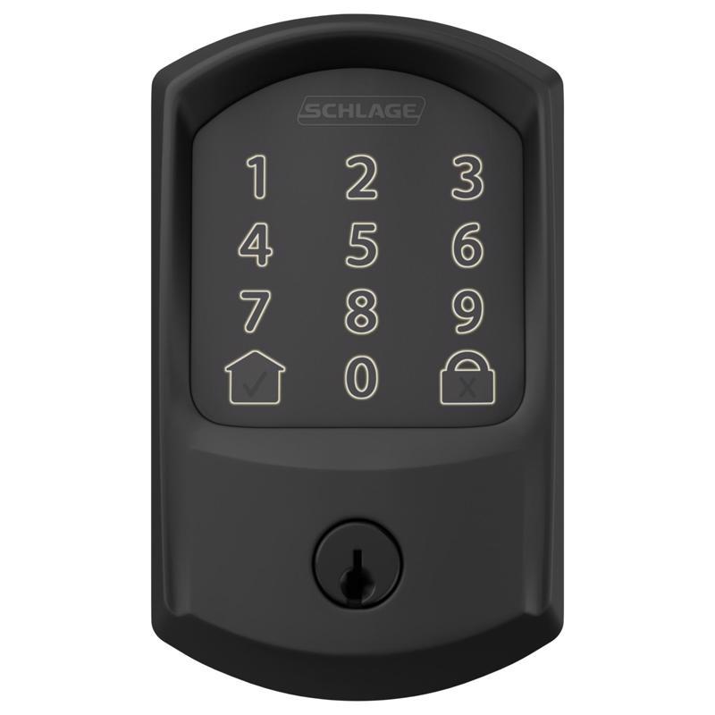 SCHLAGE进口代理批发 Schlage Encode 哑光黑色金属 Wifi 门栓