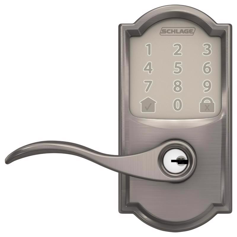 SCHLAGE进口代理批发 Schlage Encode 缎面镍金属 WiFi 锁舌，带强调杆