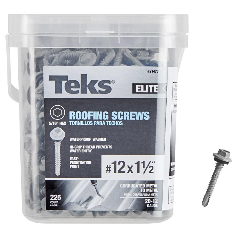 TEKS ELITE进口代理批发 Teks Elite 12 号 X 1-1/2 英寸 L 六角驱动六角垫圈头自攻屋顶螺钉