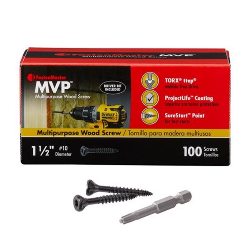 THE FASTENMASTER MVP进口代理批发 FastenMaster MVP 1-1/2 英寸 L Torx Ttap 自攻木螺丝 100 个/包