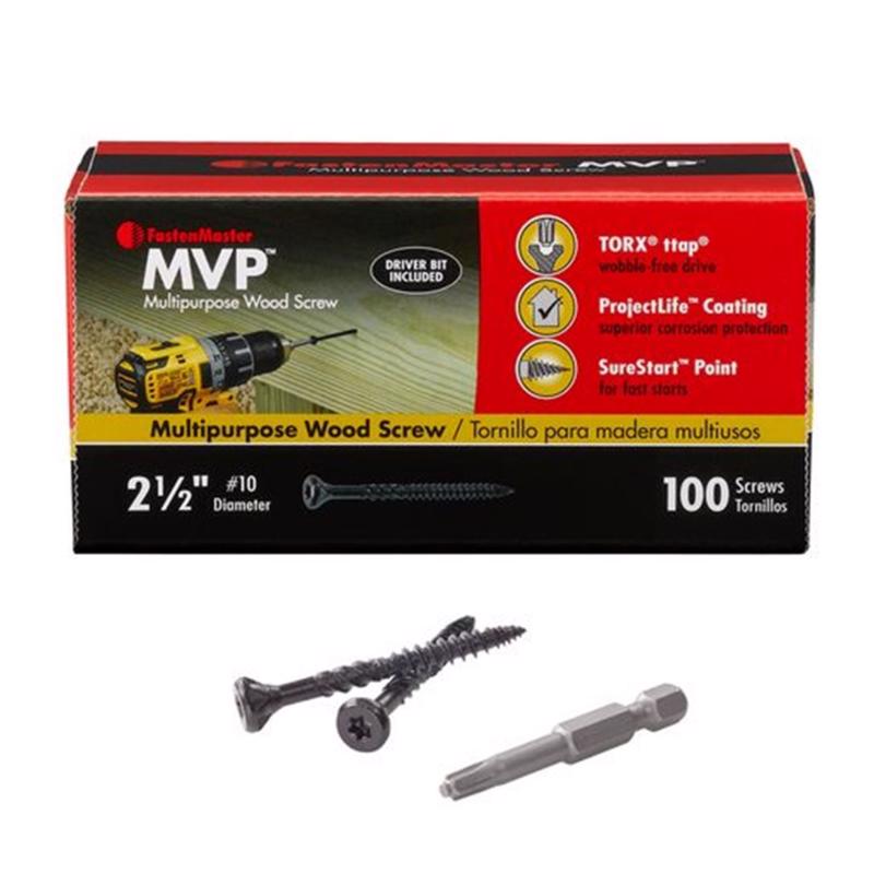 THE FASTENMASTER MVP进口代理批发 FastenMaster MVP 2-1/2 英寸 L Torx Ttap 自攻木螺钉 100 个/包