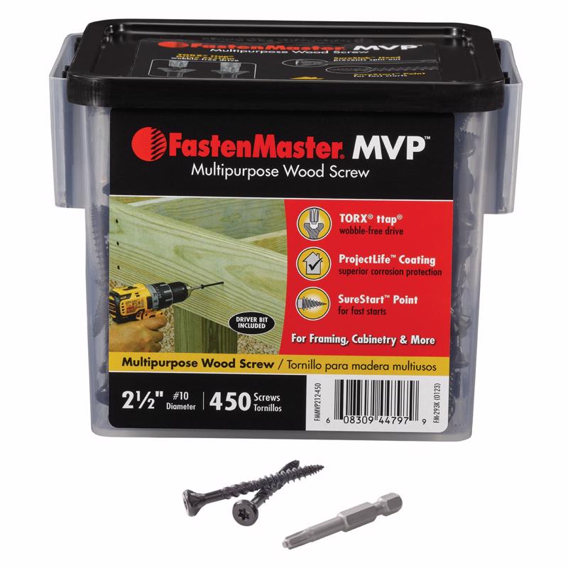 THE FASTENMASTER MVP进口代理批发 FastenMaster MVP 2-1/2 英寸 L Torx Ttap 自攻木螺钉 450 个/包