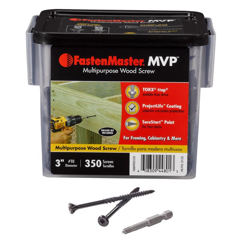 THE FASTENMASTER MVP进口代理批发 FastenMaster MVP 3 英寸 L Torx Ttap 自攻木螺钉 350 个/包