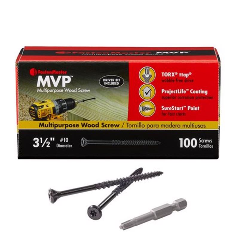 THE FASTENMASTER MVP进口代理批发 FastenMaster MVP 3-1/2 英寸 L Torx Ttap 自攻木螺钉 100 个/包