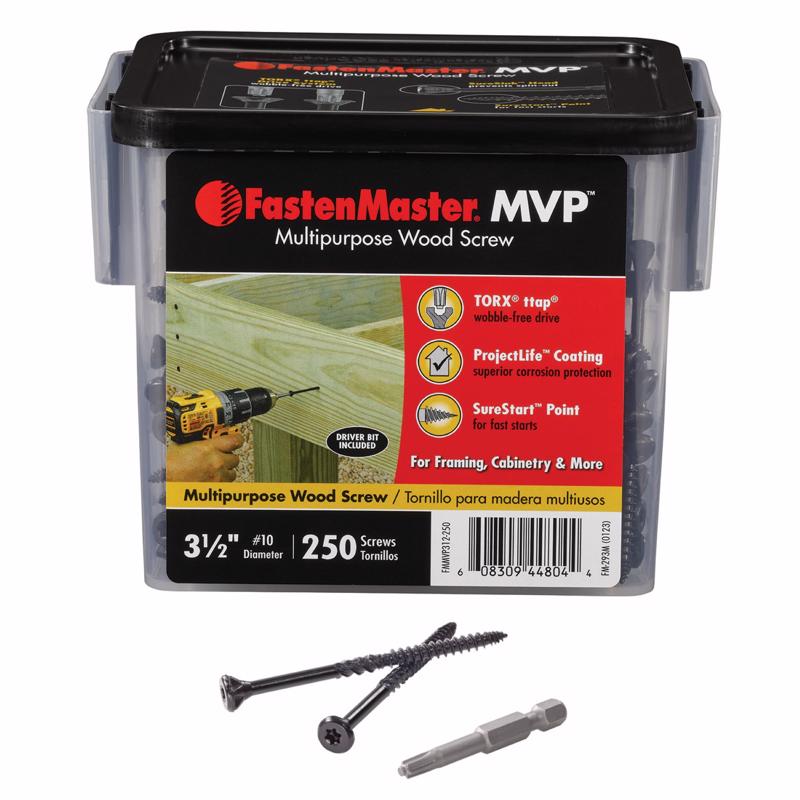 THE FASTENMASTER MVP进口代理批发 FastenMaster MVP 3-1/2 英寸 L Torx Ttap 自攻木螺钉 250 个/包