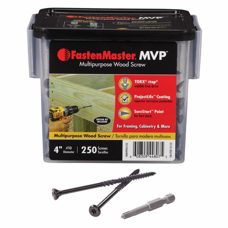 THE FASTENMASTER MVP进口代理批发 FastenMaster MVP 4 英寸 L Torx Ttap 自攻木螺钉 250 个/包