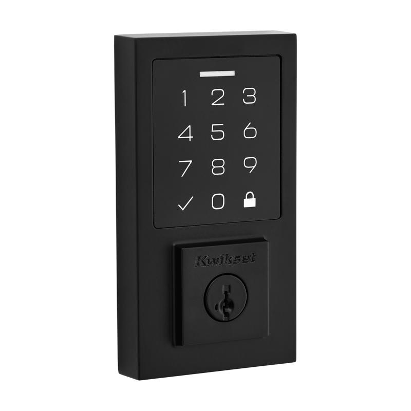 KWIKSET进口代理批发 Kwikset 270 SmartCode 哑光黑色金属电子触摸板锁舌