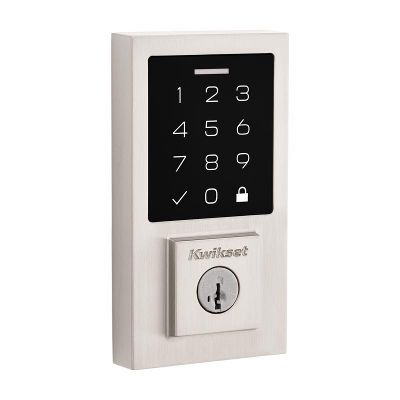 酷牌库|商品详情-KWIKSET进口代理批发 Kwikset 270 SmartCode 缎面镍金属电子触摸板锁舌